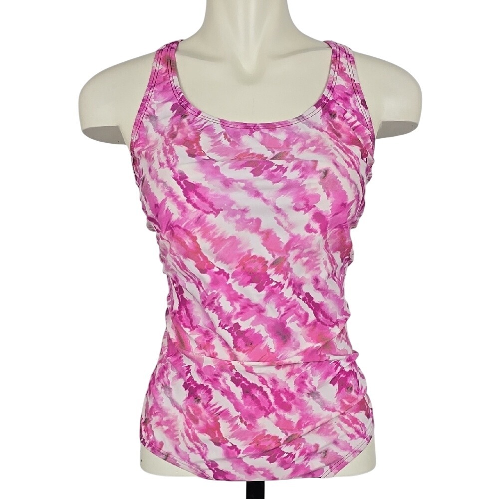 Speedo Women's Tie Dye Strappy Crossback One Piece Swimsuit 10